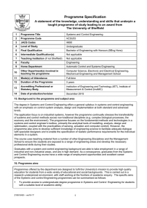 Programme Specification