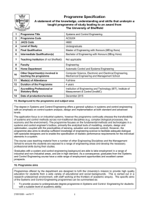 Programme Specification