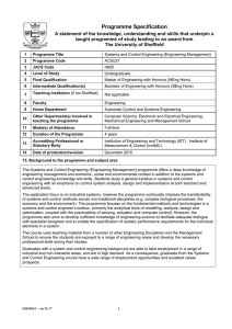 Programme Specification