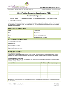 MSCC Position Description Questionnaire  (PDQ)  This form is being used: