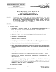 Policy Regarding Use and Disclosure of Protected Health Information for