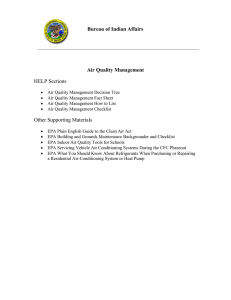 Bureau of Indian Affairs Air Quality Management HELP Sections
