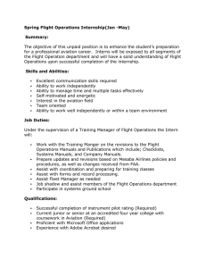 Spring Flight Operations Internship(Jan -May) Summary: