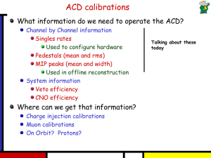 ACD calibrations What information do we need to operate the ACD?