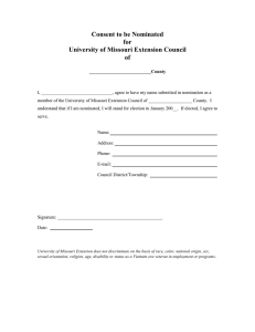 Consent to be Nominated for University of Missouri Extension Council of