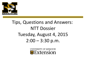 Tips, Questions and Answers: NTT Dossier Tuesday, August 4, 2015