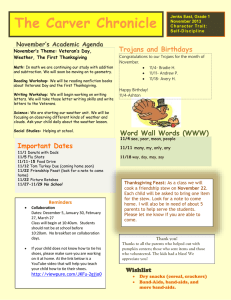 The Carver Chronicle  Trojans and Birthdays November’s Academic Agenda