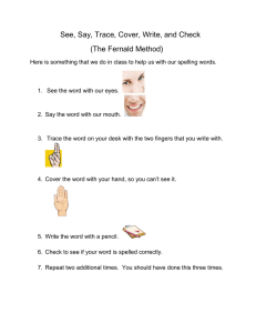 Fernald Method Spelling Worksheet: See, Say, Trace, Write