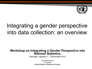 Integrating a gender perspective into data collection: an overview National Statistics,