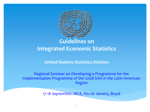 Guidelines on Integrated Economic Statistics United Nations Statistics Division