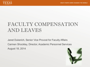FACULTY COMPENSATION AND LEAVES