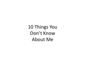 10 Things You Don’t Know About Me