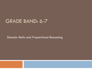 GRADE BAND: 6-7 Domain: Ratio and Proportional Reasoning