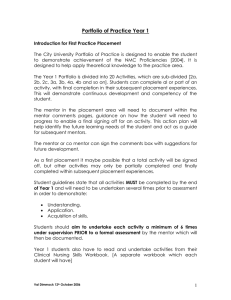 Portfolio of Practice Year 1