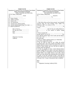 FORM-XXVIII Department of Commercial Taxes, Government of Uttar Pradesh