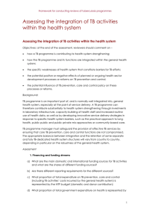Assessing the integration of TB activities within the health system