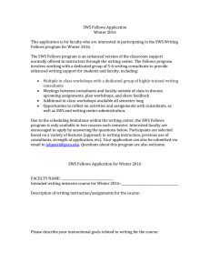 SWS Fellows Application Winter 2016