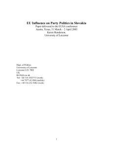 EU Influence on Party Politics in Slovakia