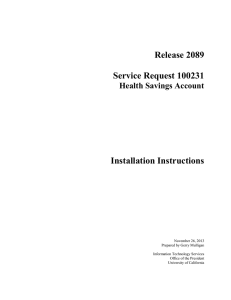 Release 2089 Service Request 100231 Installation Instructions