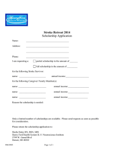 Stroke Retreat 2014 Scholarship Application