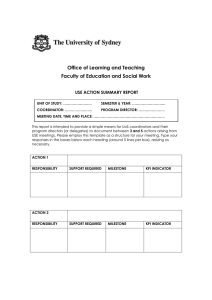 Office of Learning and Teaching Faculty of Education and Social Work