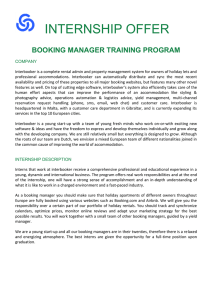 INTERNSHIP OFFER  BOOKING MANAGER TRAINING PROGRAM