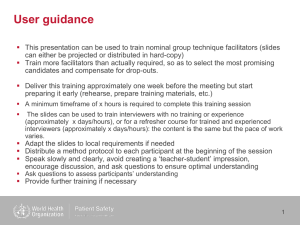 User guidance