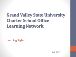 Grand Valley State University Charter School Office Learning Network Learning Styles