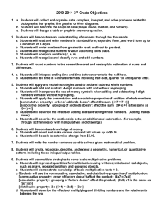 2010-2011 3 Grade Objectives