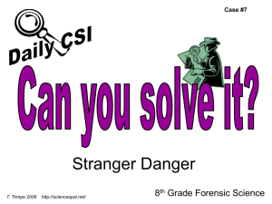 Stranger Danger: Forensic Science Case Study for 8th Grade