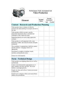 Video Production Element Content - Research and Production Planning