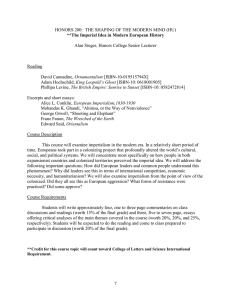 HONORS 200:  THE SHAPING OF THE MODERN MIND (HU)  Reading