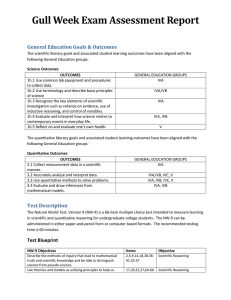 Gull Week Exam Assessment Report General Education Goals &amp; Outcomes