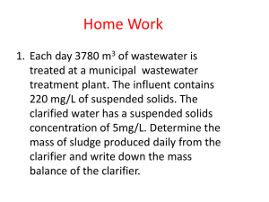 Wastewater Treatment Homework: Mass Balance & BOD Calculations