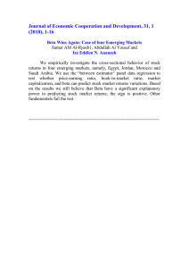 Journal of Economic Cooperation and Development, 31, 1 (2010), 1-16
