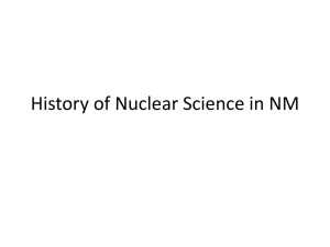 History of Nuclear Science in NM