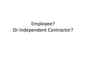 Employee? Or Independent Contractor?