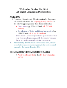 Wednesday, October 21st, 2015 AP English Language and Composition  AGENDA: