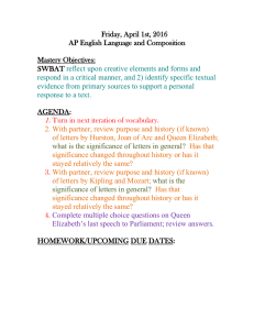 Friday, April 1st, 2016 AP English Language and Composition  Mastery Objectives: