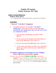 1. English 11B Agenda Friday, February 26 , 2016