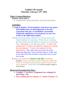 English 11B Agenda Thursday, February 25 , 2016