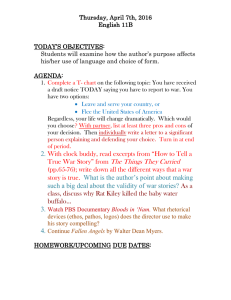 Thursday, April 7th, 2016 English 11B  TODAY’S OBJECTIVES: