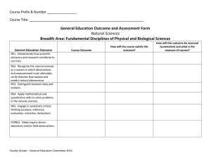 General Education Outcome and Assessment Form Natural Sciences