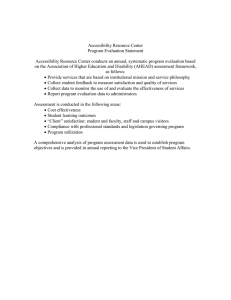 Accessibility Resource Center Program Evaluation Statement