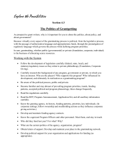 Explore the Possibilities The Politics of Grantgetting Section 4.3
