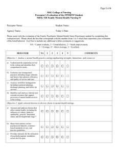 1 MSU College of Nursing Preceptor’s Evaluation of the FPMHNP Student