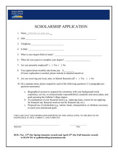 SCHOLARSHIP APPLICATION