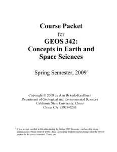 GEOS 342 Course Packet: Earth & Space Sciences, Spring 2009