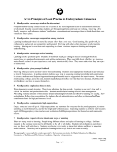 Seven Principles of Good Practice in Undergraduate Education