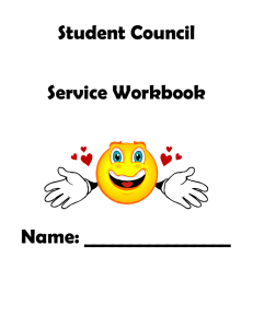 Student Council  Service Workbook Name: ________________